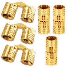 6 Pcs 8mm Hidden Brass Hinges Invisible Cabinet Furniture Hinges 180 Opening for DIY Jewelry Box