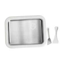 Rolled Ice Cream Maker with 2 Scrapers EcoFriendly No Electricity DIY Ice Cream Pan White