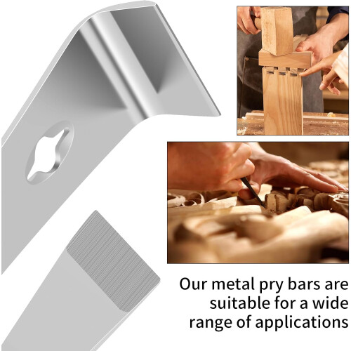 4 Pcs Stainless Steel Pry Bar Scraper Set, Dual Function Rust Resistant Flat Pry Tool for DIY and Beekeeping 2