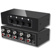 3.5mm Aux +RCA L/R Bi-Directional Stereo Audio 4 in 1 Out A/B Analog Audio Switcher Selector