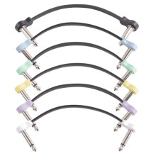 6 Packs 16cm Guitar Effect Pedal Flat Patch Cables Instrument Guitar Pedal Cable Connectors Patch Cable Multicolor