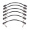 6 Packs 16cm Guitar Effect Pedal Flat Patch Cables Instrument Guitar Pedal Cable Connectors Patch Cable Black 1