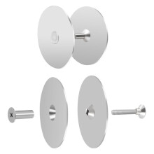 2 Set Door Hole Cover Plate,2-5/8 Inch Diameter Round Deadbolt Cover Plate,Door Knob Hole Cover Plate Silver