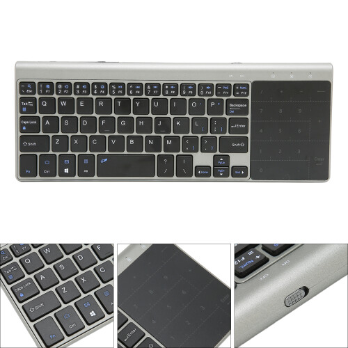 2,4G Wireless-Tastatur mit Touchpad 2-in-1 Grau für iOS, Windows, Android