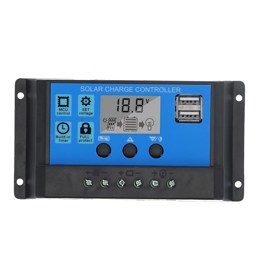 10A 12V 24V Pwm Solar Charge Controller With Lcd Display, Dual Mos, Threestage Battery Regulator 9169991241715