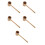 5Pcs Long Handle Bamboo Ladle Beige for Kitchen Bath Water Scoop 5
