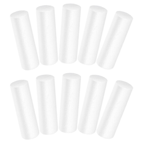 50 Pcs White Polystyrene Foam Cylinders for Christmas Crafts 1