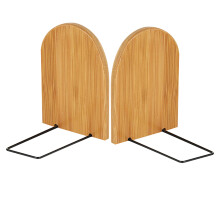 10Pcs Bamboo Book Ends Beige Desktop Book Organizers for Study