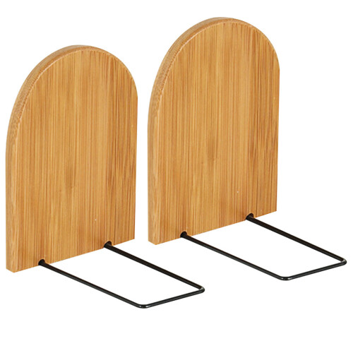 10Pcs Bamboo Book Ends Beige Desktop Book Organizers for Study 2