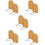 10Pcs Bamboo Book Ends Beige Desktop Book Organizers for Study 10