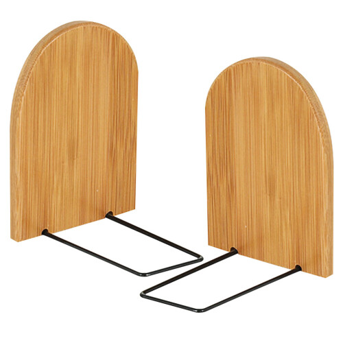 10Pcs Bamboo Book Ends Beige Desktop Book Organizers for Study 1