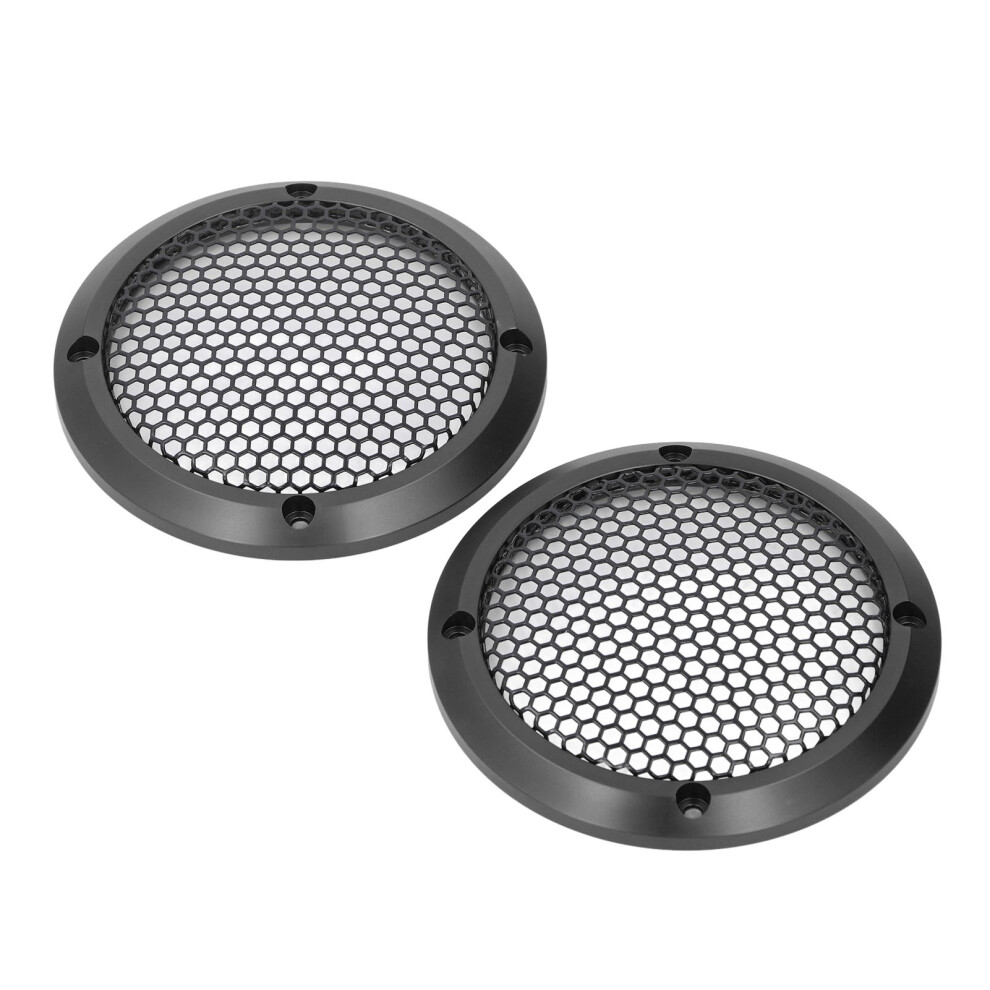 97Mm Round Speaker Mesh Cover 2Pcs For Car Subwoofers With Screws Black 4951384254243