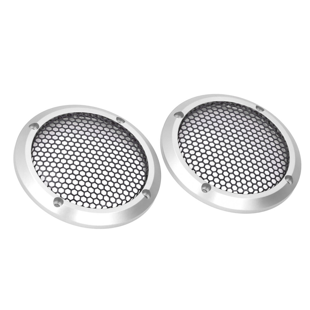 2Pcs Round Car Speaker Grille Mesh Protectors 97Mm Od With Screws Black 9351384254260