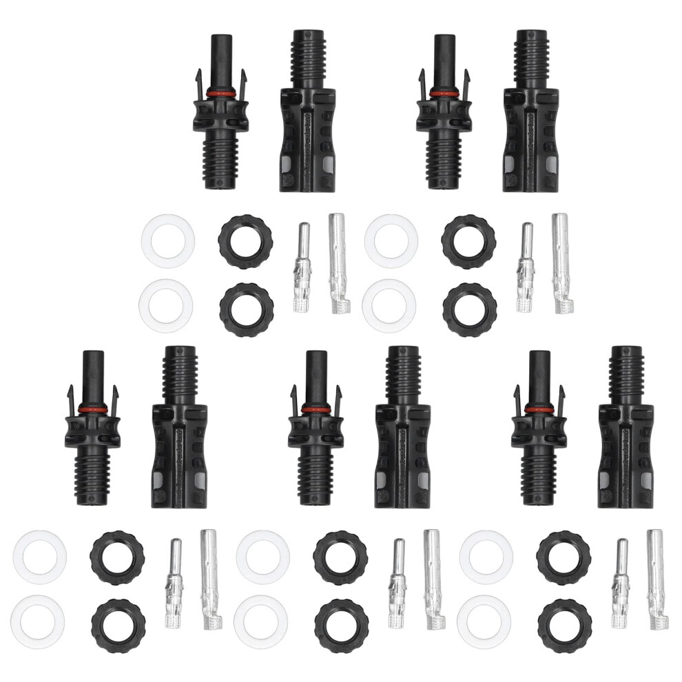 Solar Panel Branch Connectors 1500V Male Female Weatherproof Ppo Copper Quick Install 5 Sets 9169991242019