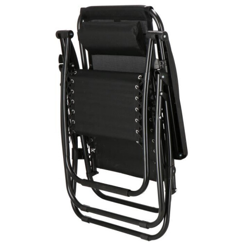 Chaise Longue - SPRINGOS - Pliable - Noir - Réglable - Avec Porte-Gobelets 2
