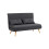 Two-Seater Linen-Look Sofa Bed - Charcoal Grey 1