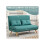 Two-Seater Linen-Look Sofa Bed - Green 6