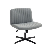 Armless office chair Caster-free design Generously proportioned seat cushion Plush padding Grey