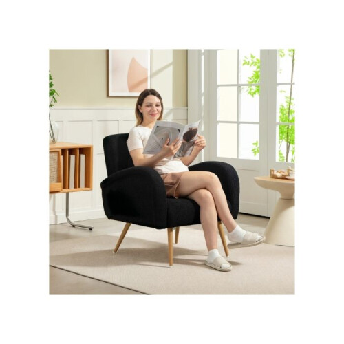 Teddy Fleece Accent Chair - Black 1