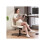 Armless office chair Caster-free design Generously sized seat with thickened padding Reclining function Cream colour 2