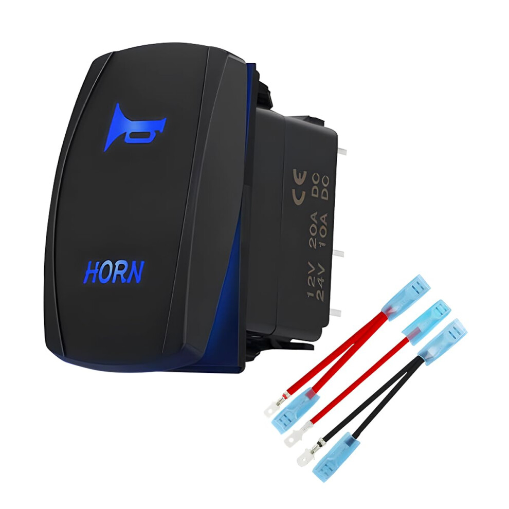 Car Horn Button Switch 12V 20A Waterproof Momentary Rocker With Led 5 Pin Spst For Utv Atv Boat 9169991242163