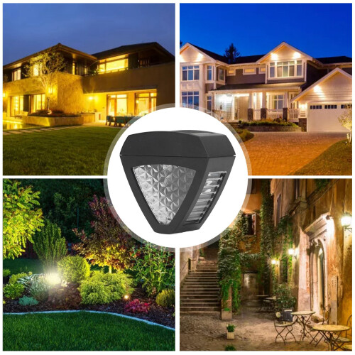 LED Solar Wall Light 2 LEDs, IP44, Warm Light, 9.5x8.7x4cm 2