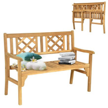 Bancos de jardim - HELLOSHOP26 - 120 x 56 x 90 cm - Madeira de acácia - Dobrável - 2 lugares