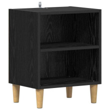 Comodino - HELLOSHOP26 - Armadio da letto in rovere nero - Nero - 40x30x50 cm - Spazio di archiviazione ottimizzato