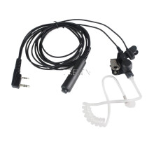 Two Way Radio Earpiece 3 Wire Acoustic Tube Headset Mic with Finger PTT for Kenwood Walkie Talkie