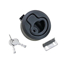 Boat Door Latch 4pcs Black Round Durable Plastic Flush Pull for Caravan Cabinet and Drawer