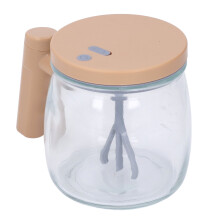 Taza autoagitadora de vidrio color caqui 400 ml 10x11 cm