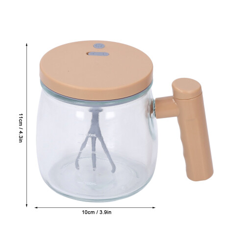 Selbstrührender Kaffeebecher Khaki-Glas 400ml 10x11cm 1