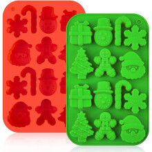 2 Pcs Silicone Christmas Molds Set Tree Snowman Shapes for Holiday Baking Candy Soap Crafts
