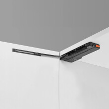 Automatic Door Closer Hydraulic Opener with Hidden Handle Aluminum Frame Soft Close for Wardrobe Black 3 Styles