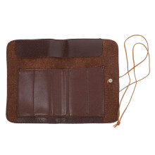 Chef Knife Roll Bag with 5 Pockets, Leather Knife Storage Roll for Chefs, Camping and Travel Use