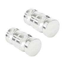 2PCS DoubleSided Shower Glass Door Handles Chrome Plated Bathroom Pull Knobs Aluminium Alloy
