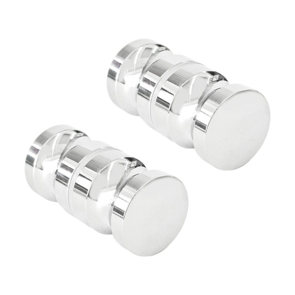 2Pcs Doublesided Shower Glass Door Handles Chrome Plated Bathroom Pull Knobs Aluminium Alloy 9771547220497