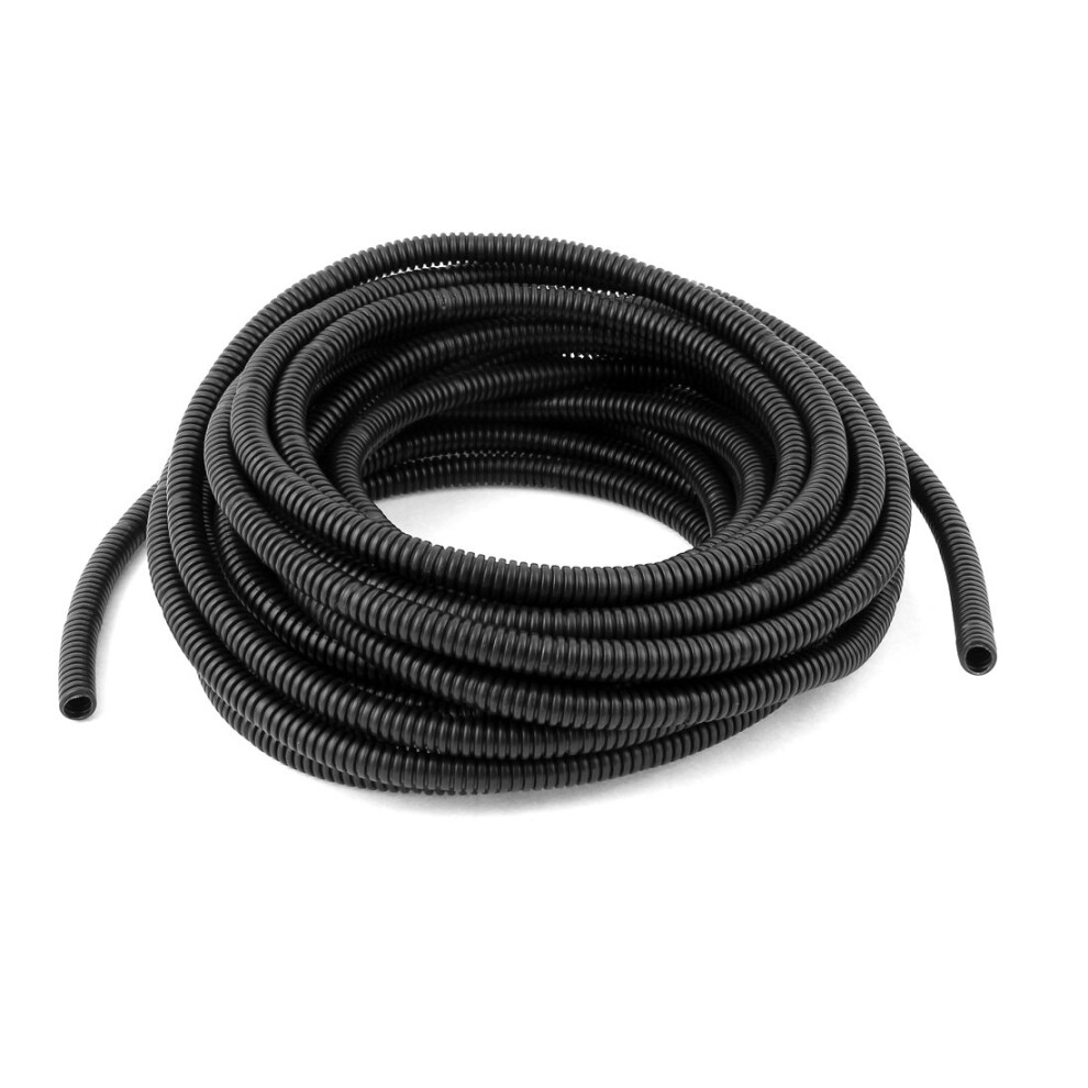 10Mm Corrugated Wire Loom Tubing 10M Flexible Conduit For Cable Protection And Automotive Wiring Black 9169991242712