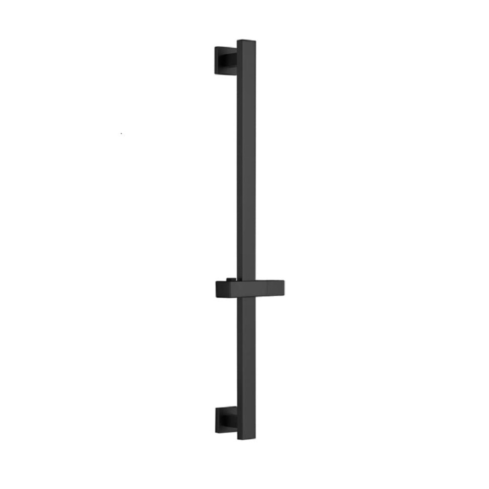 Matte Black Shower Slide Bar 26In With Adjustable Height 360 Rotating Holder Rustresistant Steel 9771547220985