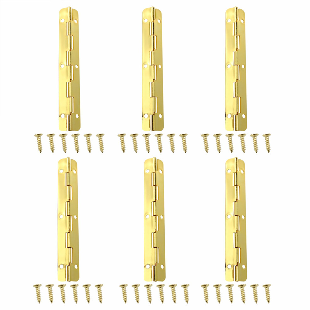 4Pcs 100Mm Gold Rounded Corner Piano Hinge 180 Smooth Opening With Screws For Cabinets And Jewelry Boxes 9771547221043