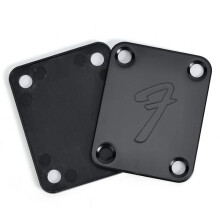 70S 4-Bolt Guitar Neck Plate Neckplate with Screws (Black)