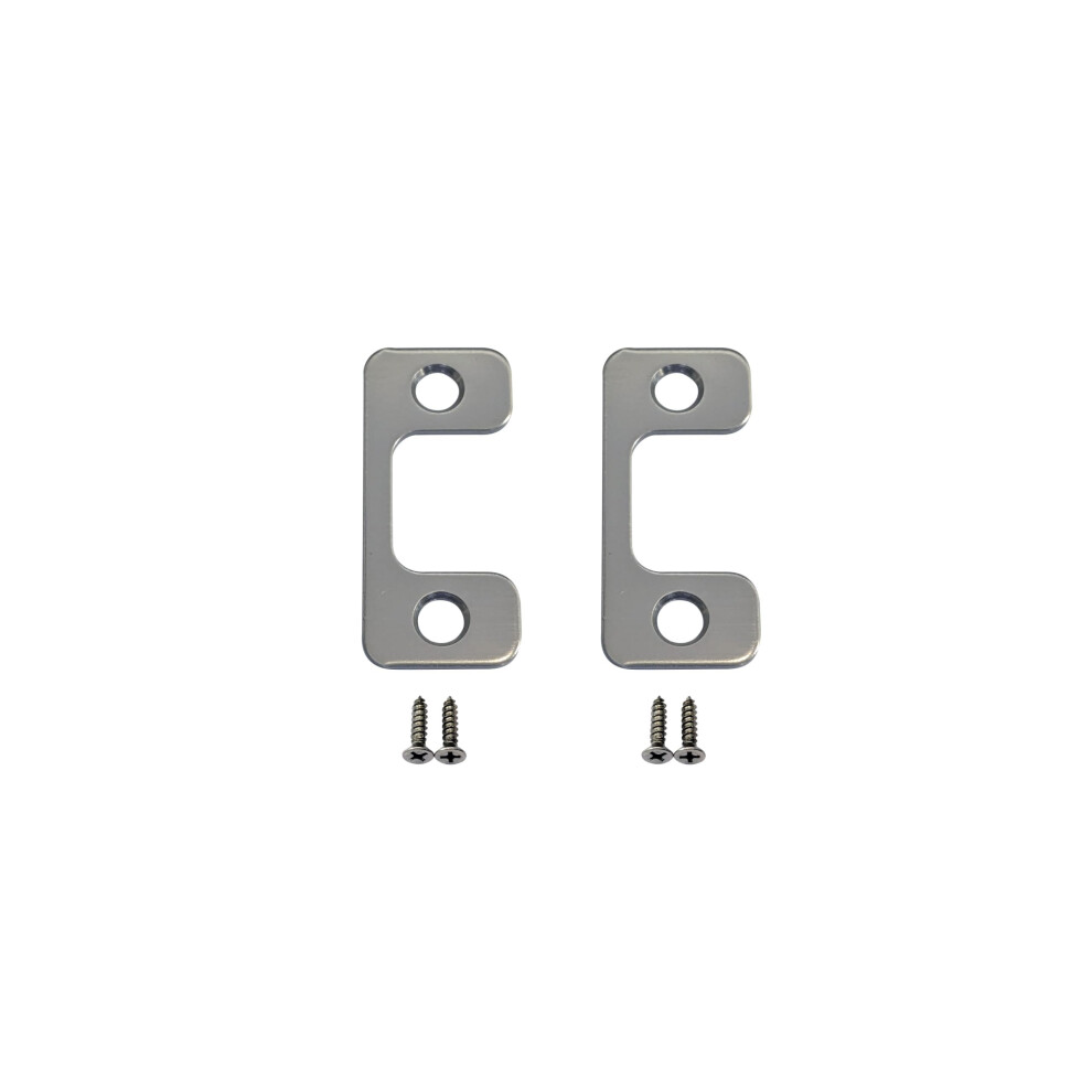 Solid Brass Adjustable Deadbolt Strike Plate, Satin Nickel, 2 Pack For Enhanced Door Security 9771547221340