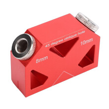 45 Degree Drill Jig Aluminum Alloy Dowel Kit 5/16 Inch for Precision Woodworking and Furniture Assembly