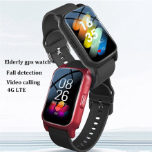4G Elderly Watch with GPS,SOS,Fall Detection Emergency Support,AI Health Monitoring for Elderly Red A