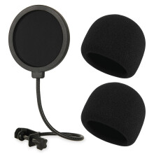 Pop Filter and Windscreen Set with Noise Reduction and Plosive Sound Control for Razer Seiren V2 Pro