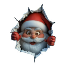 Christmas Window Stickers PVC Santa Claus Wall Decals Reusable Festive Holiday Decorations 2pcs