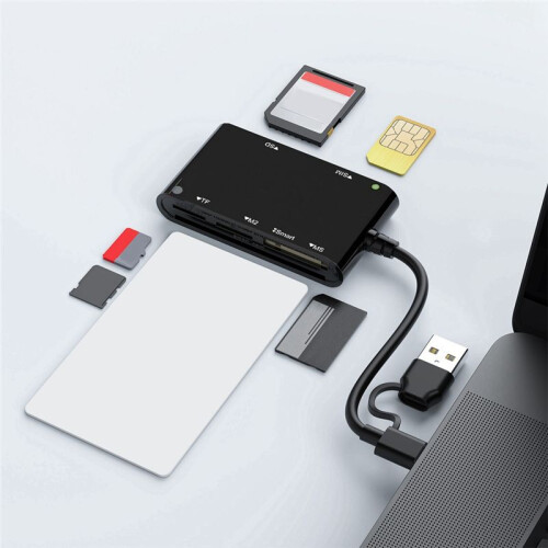 USB C USB 3.0 Multi Card Reader 6 in 1 /MS/M2/TF/SIM/ Picture Card Reader Emory Stick Pro Duo Adapter 1