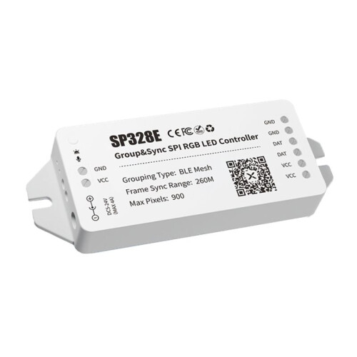 SP328E SPI LED Controller with Mesh  APP Wireless Signal Amplifier Sync Control for Addressable RGB Dimmer