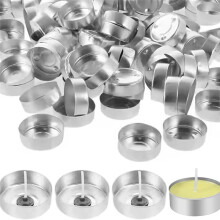 1 Set Empty Candle Jars, Candle Tins with Cotton Candle Wicks, Aluminum Round Empty Candle Jars,for DIY Wax Candles