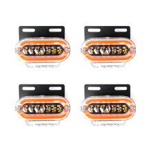 4pcs 24V LED Side Lights Signal Indicator Lamp Warning Tail Light 3 Modes Turn Signal Truck Trailer Lorry